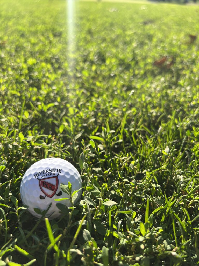 golf ball with course logo